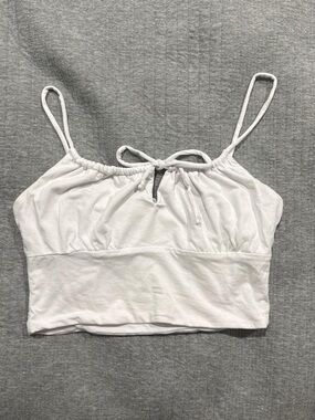 White Tie-Front Cropped Tank Top - Women 4th of July